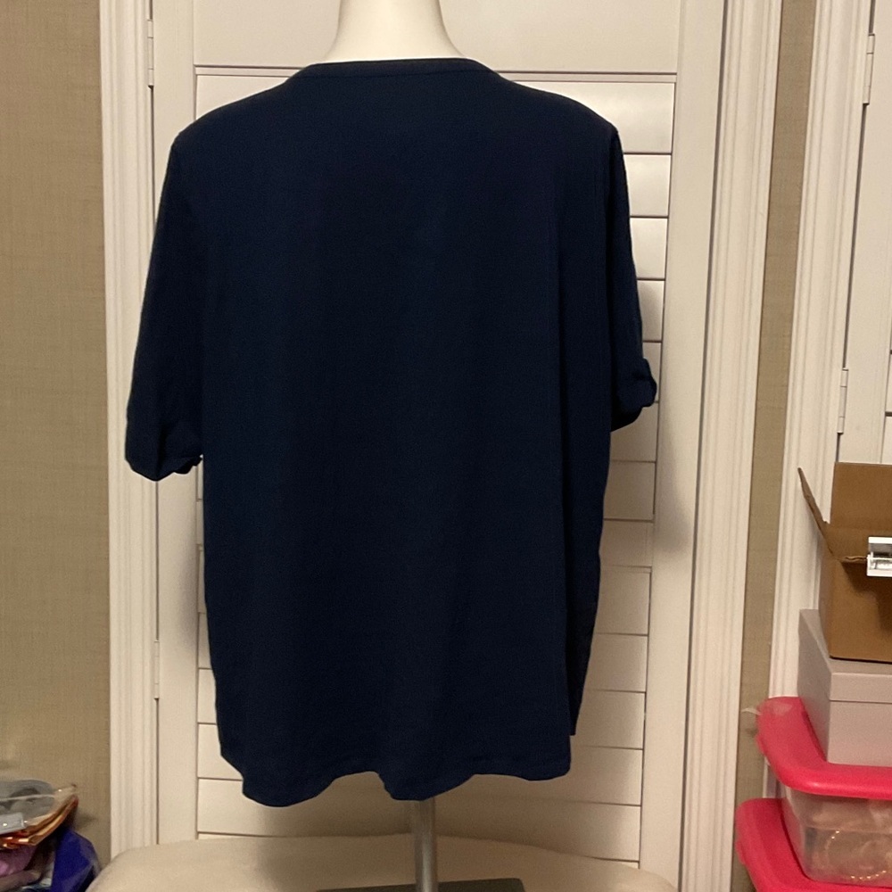 Croft & Barrow Navy Short Sleeve Top - Picture 4 of 6